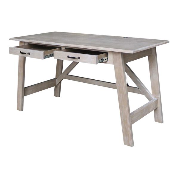 Serendipity Washed Gray Taupe Desk with Two Drawers, image 4