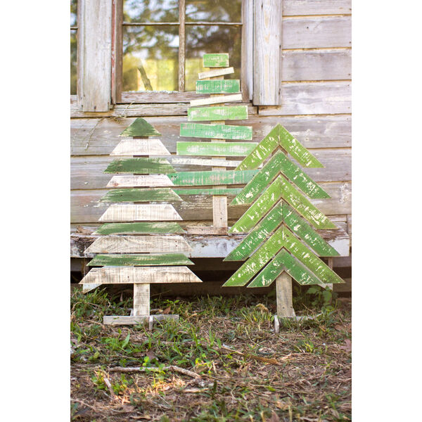 Recycled Wooden Trees, Set of Three, image 1