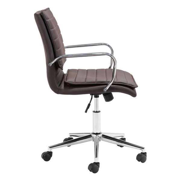 Partner Espresso and Chrome Office Chair, image 2