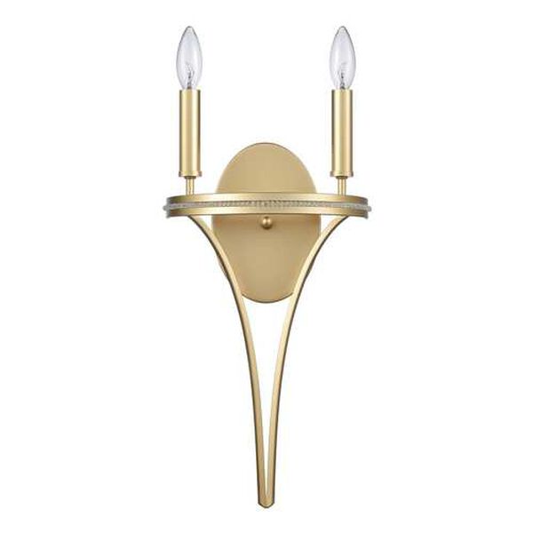 Noura Champagne Gold Two-Light Wall Sconce, image 2
