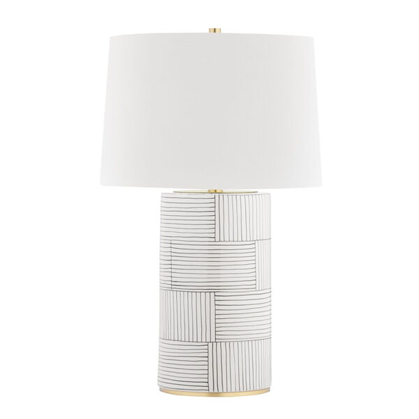 Borneo Aged Brass Stripe Combo One-Light Accent Table Lamp, image 1