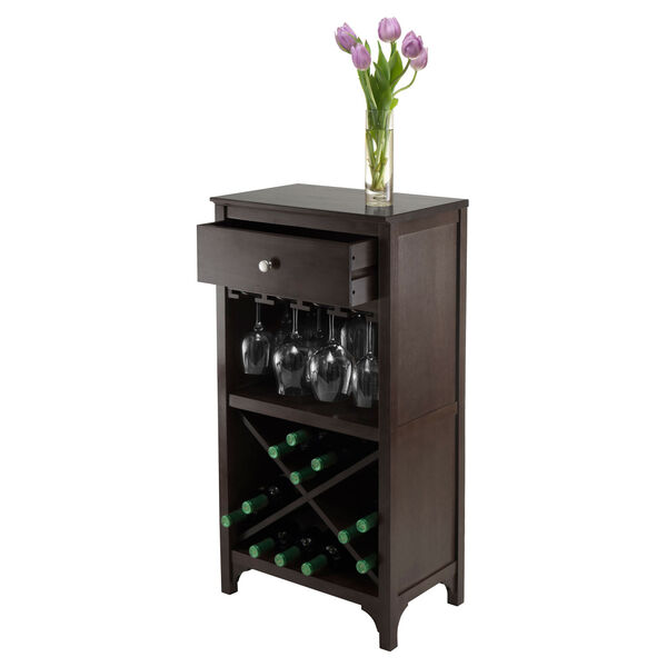 Ancona Modular Wine Cabinet with One Drawer, Glass Rack, X Shelf, image 4