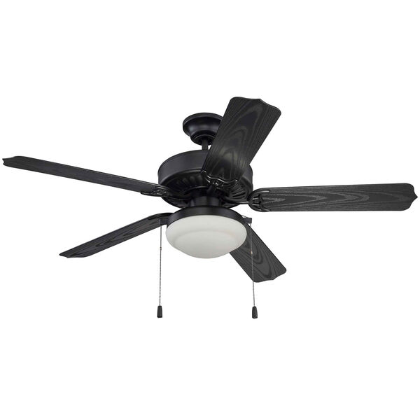 Enduro Matte Black 52-Inch Outdoor Ceiling Fan with Matte Black Blades and LED Light Kit, image 1