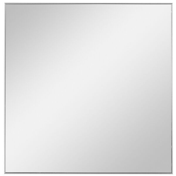 Alexo Brushed Silver Square Mirror, image 1