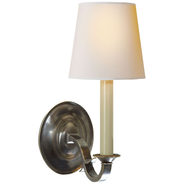 Channing Single Sconce in Bronze with Natural Paper Shade by Thomas O'Brien, image 1