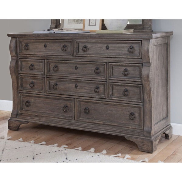 Heirloom Rustic Charcoal Rustic Charcoal Dresser with Mirror, image 4