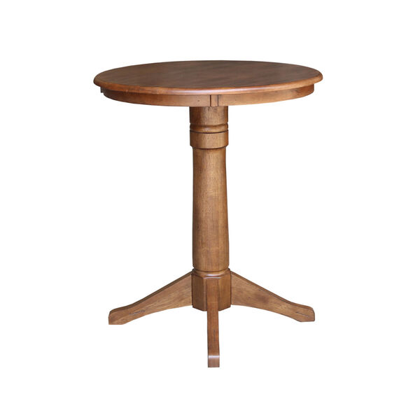 Distressed Oak 30-Inch Round Top Counter Height Pedestal Table, image 2