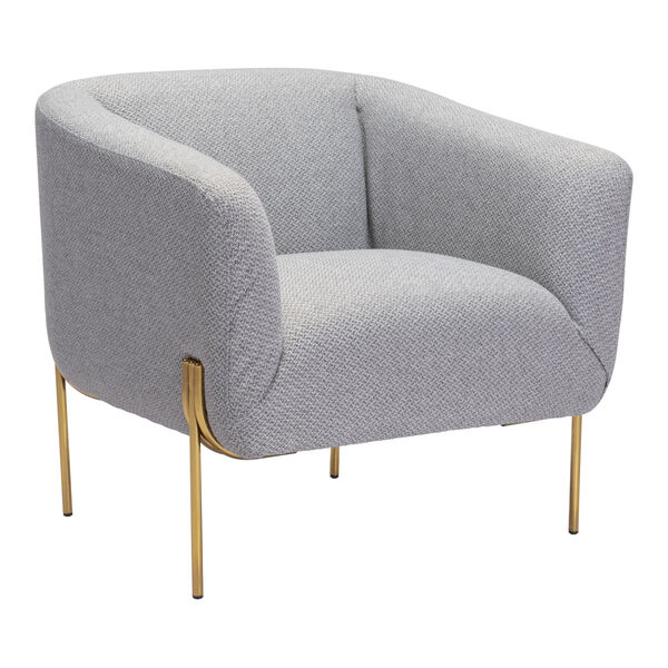 Micaela Gray and Gold Arm Chair, image 1