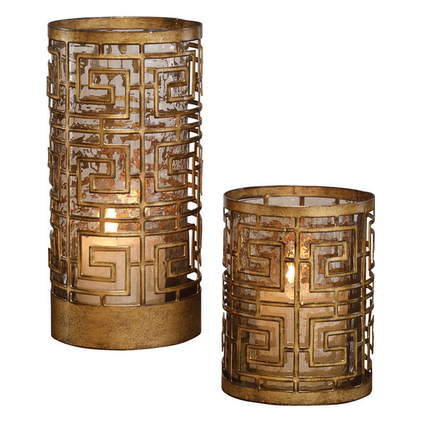 Ruhi Brown and Gold Candle Holder, image 1
