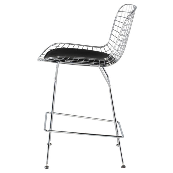 Wireback Black and Silver Counter Stool, image 3