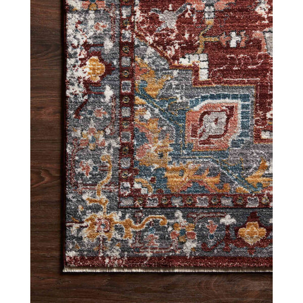 Samra Brick and Gray Rectangular: 9 Ft. 6 In. x 13 Ft. 1 In. Area Rug, image 3