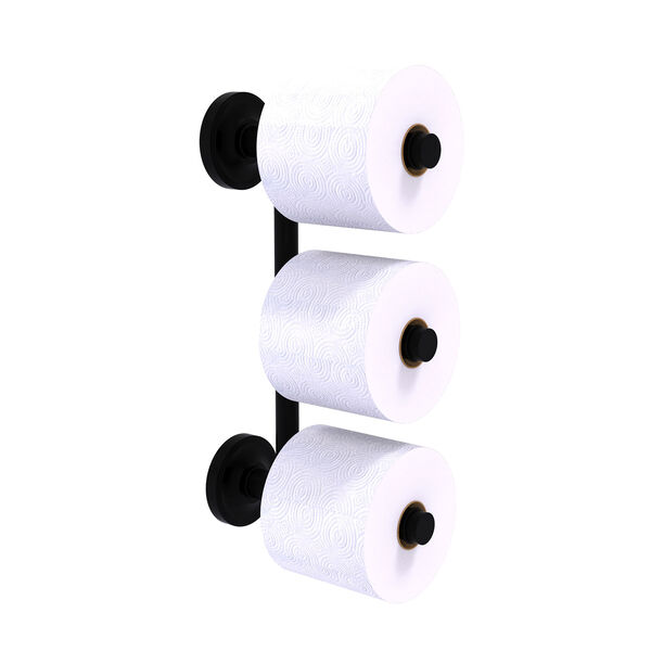 Prestige Regal Matte Black Three Roll Toilet Paper Holder, image 1