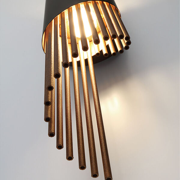 Umura Black and Aged Gold Two-Light LED Linear Chandelier, image 2