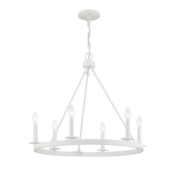 Bisque White Six-Light Chandelier, image 5