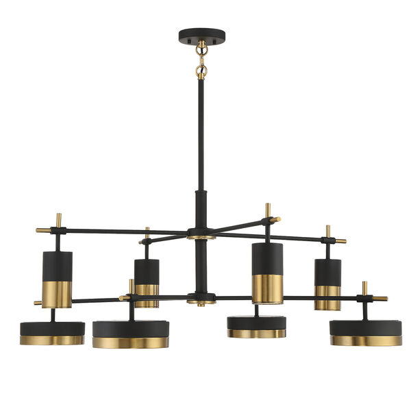 Ashor Matte Black and Warm Brass Eight-Light Integrated LED 42-Inch Chandelier, image 3