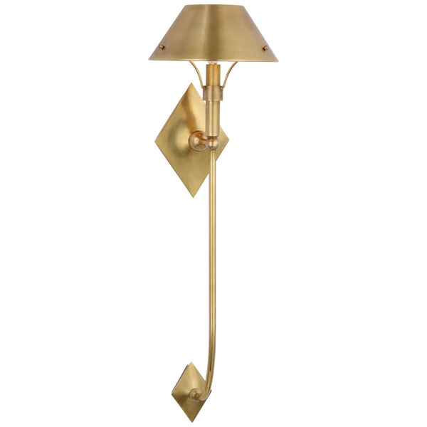 Turlington Xl Sconce in Hand-Rubbed Antique Brass with Hand-Rubbed Antique Brass Shade by Thomas O'Brien, image 1