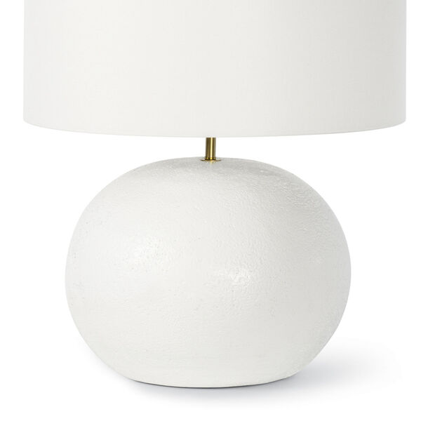 Blanche White and Natural Brass One-Light Table Lamp with Linen Shade, image 3