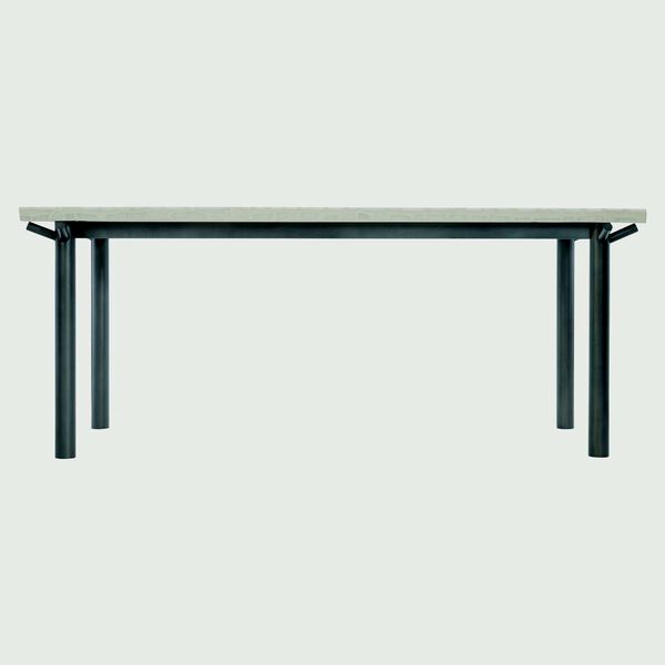 Sanibel Natural and Black Outdoor Dining Table, image 3