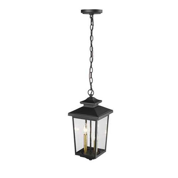 Eldrick Powder Coat Black Two-Light Outdoor Hanging Lantern, image 4