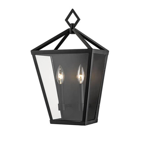 Kenwood Powder Coat Black 18-Inch Two-Light Outdoor Wall Sconce, image 1
