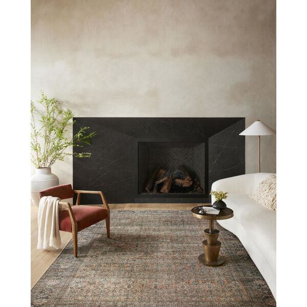 Adrian Terracotta and Blue Area Rug, image 2
