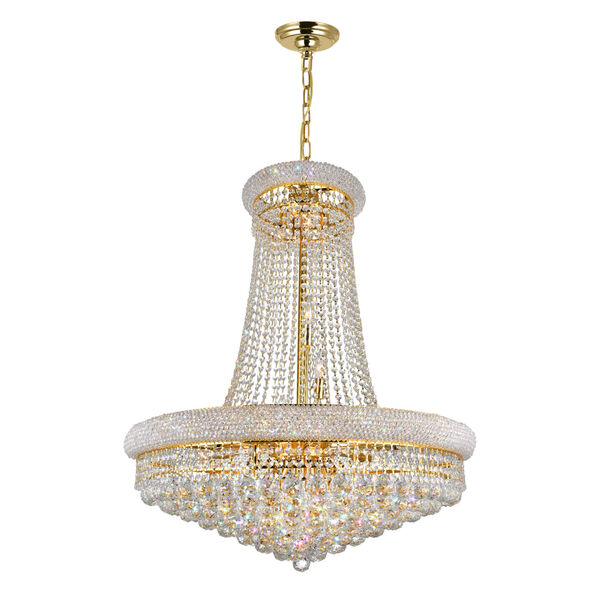 Empire Gold 19-Light Chandelier with K9 Clear Crystal, image 1