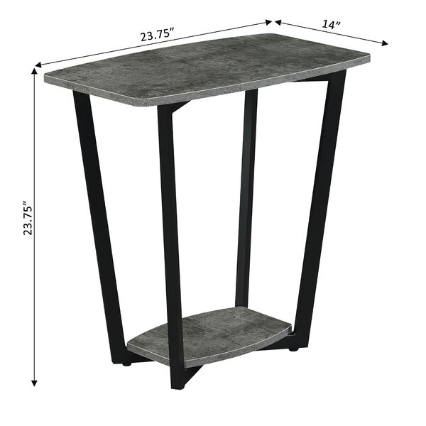 Graystone End Table with Shelf in Cement and Black, image 4