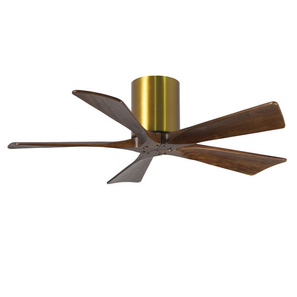 Irene Brushed Brass 42-Inch Ceiling Fan with Five Walnut Tone Blades, image 1