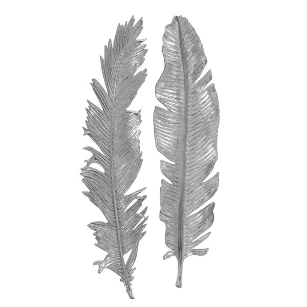 Sparrow Silver 14-Inch Feather Wall Decor, image 4