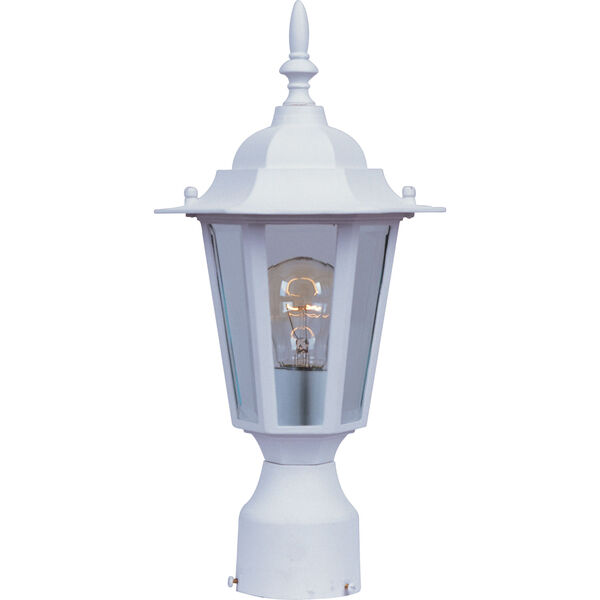 Builder Cast White One-Light Outdoor Post, image 1