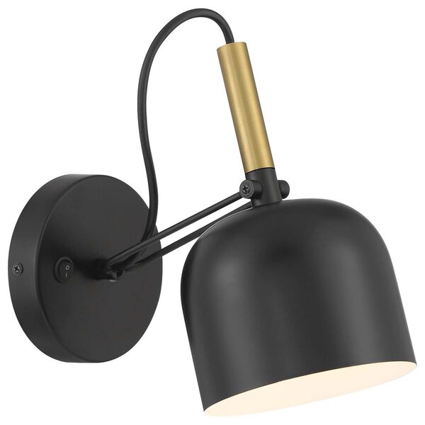 Ponti Black Antique Brushed Brass LED Reading Light, image 1