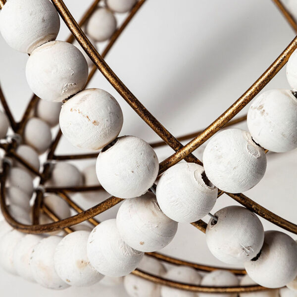 Espanlade II White Decorative Metal Orb with Beads, image 6