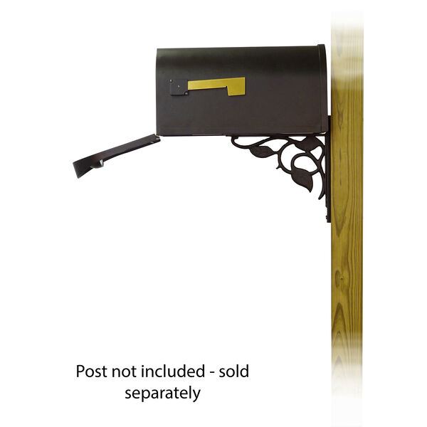 Curbside Black Classic Mailbox with Floral Front Single Mounting Bracket, image 4