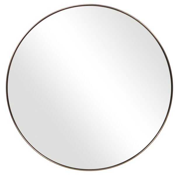 Coulson Antique Brushed Brass Round Mirror, image 2