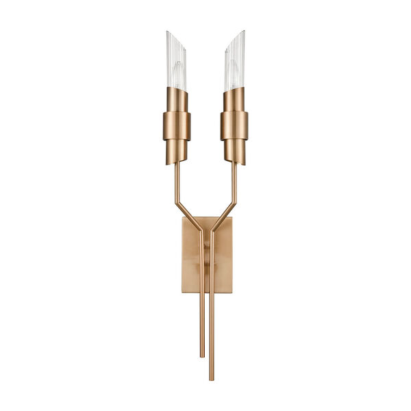 Carisbrooke Burnished Brass and Gold Two-Light Wall Sconce, image 2