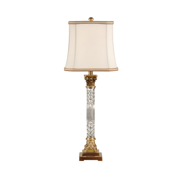 Gold One-Light  Crystal Column Lamp, image 1