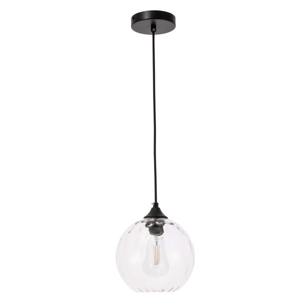 Cashel Black Eight-Inch One-Light Mini Pendant with Clear Glass, image 3