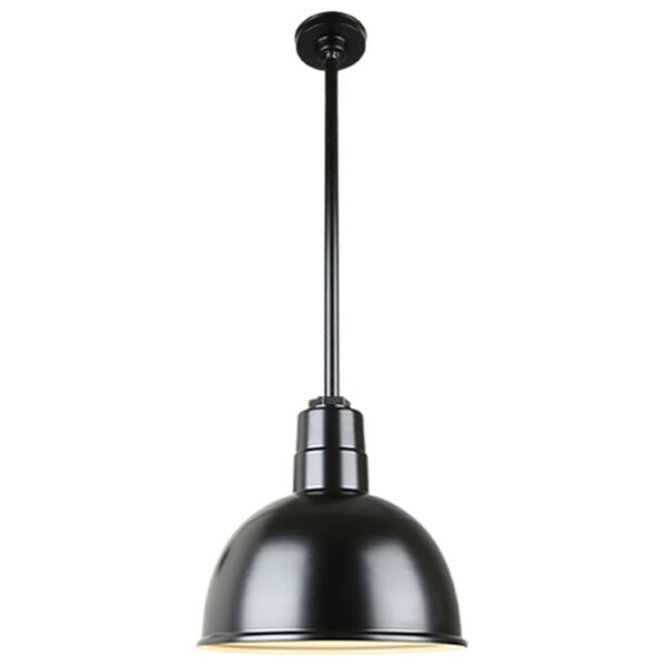 Warehouse Black 12-Inch Aluminum Pendant with 36-Inch Downrod, image 1