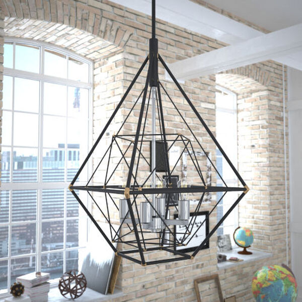 Bartlett Oil Rubbed Bronze and Satin Nickel Four-Light Pendant, image 8