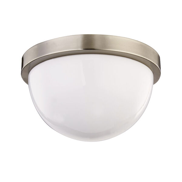 Nicollet Satin Nickel 11-Inch LED Flush Mount with White Opal Glass, image 3
