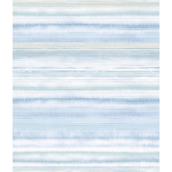 Impressionist Light Blue Fleeting Horizon Stripe Wallpaper - SAMPLE SWATCH ONLY, image 1