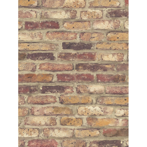 NextWall Faux Rustic Red Brick Peel and Stick Wallpaper, image 2