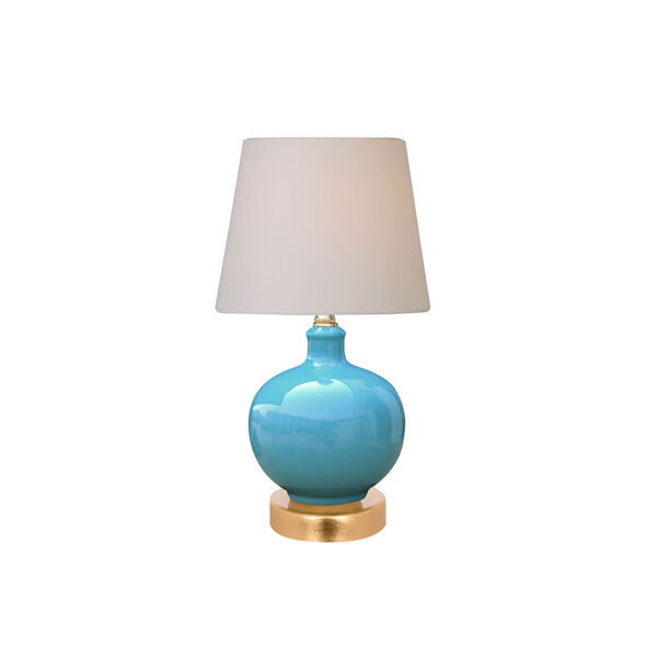 Porcelain Ware One-Light Turquoise Small Lamp, image 1