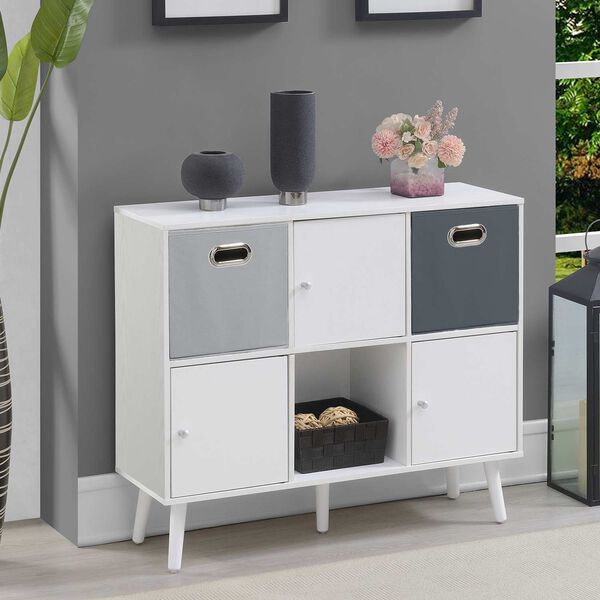 White Three Door Cabinet Console Table, image 1