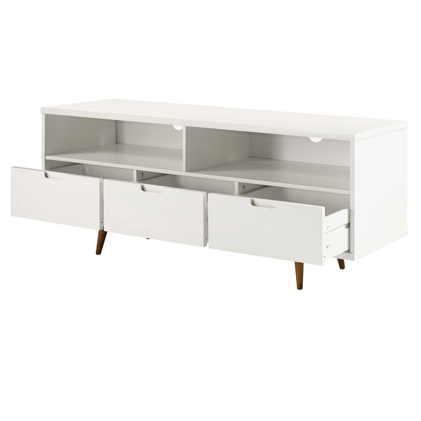Ivy White Three-Drawer Solid Wood TV Stand, image 3