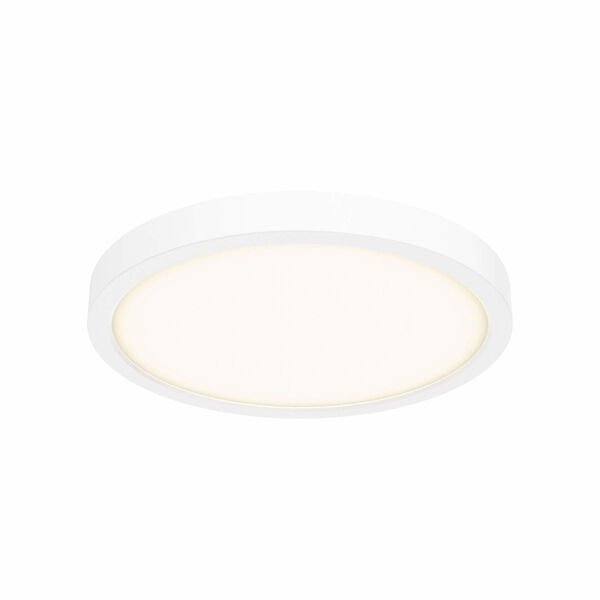 White 10-Inch Round Indoor Outdoor LED Flush Mount, image 1