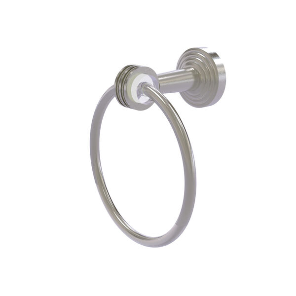 Pacific Beach Satin Nickel 37-Inch Towel Ring with Dotted Accents, image 1