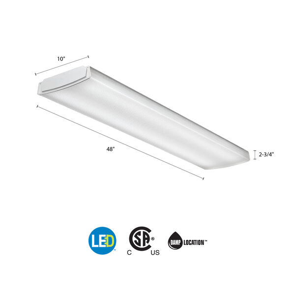 LBL4 LP835 White LED Curved Wraparound Ceiling Light 4 Feet 4K Lumens, image 1