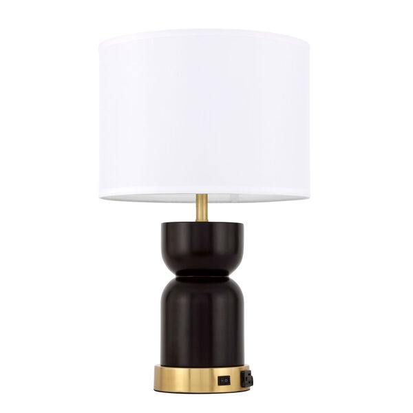 Jericho Brushed Brass and Dark Red One-Light Table Lamp, image 5