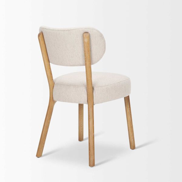 Owen Medium Brown Wood and Beige Fabric Dining Chair, image 5